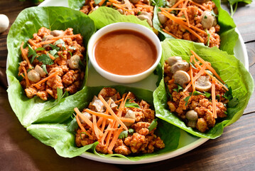 Asian minced meat lettuce wraps
