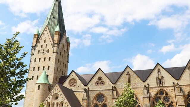 the historic paderborn cathedral in germany 4k 30fps video