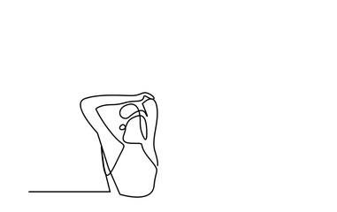 a fit beautiful woman doing stretching