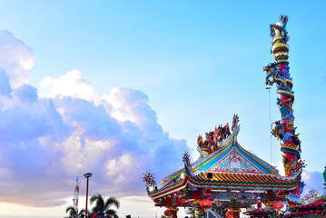 beautiful sky over Thai-Chinese Cultural Center, Udon thani province, Thailand