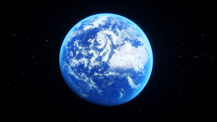 The Earth planet in outer space. 3d render.