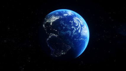 Fototapeta na wymiar The Earth planet in outer space. 3d render.