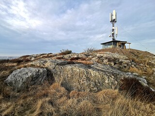 transmitter on a rocky peak