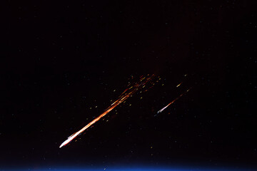 Asteroid in open space. Elements of this image furnished by NASA