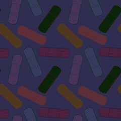 Medicine plaster seamless cartoon patch pattern for clothes print and wrapping paper and drugstore and kids