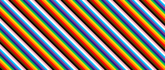 Pride background with LGBTQ pride flag colours. Rainbow stripes vector background.