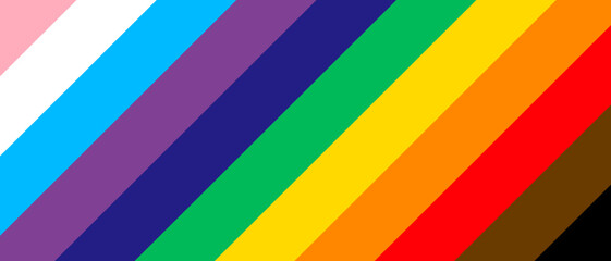 Pride background with LGBTQ pride flag colours. Rainbow stripes vector background.