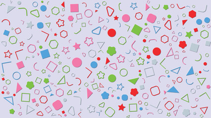 Random Geometric Colorful 3D Material Pattern Background