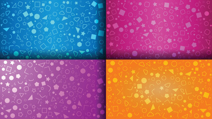 Random Geometric Pattern Gradient Background Set