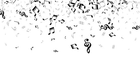 Musical notes cartoon vector wallpaper. Symphony