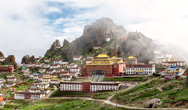 Zizhu temple landscape in Changdu city  Tibet Autonomous Region, China.