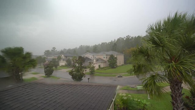 Thunderstorm above a house roof	
