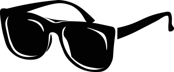 Black and White Cartoon Illustration Vector of a Pair of Sunglasses