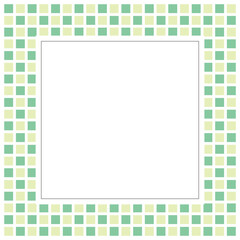 グリーンのタイルのパターンとシンプルなフレーム