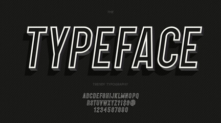 Vector typeface 3d bold style for banner, infographics, motion graphic, party poster, book, music, t shirt, flyer, decoration, printing, industrial. Cool font. Trendy alphabet. 10 eps