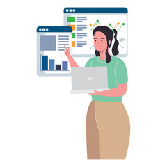 elegant businesswoman with laptop