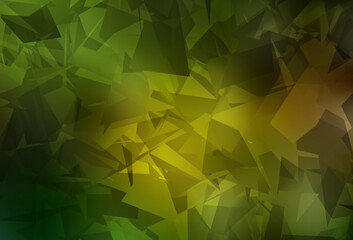 Dark Green, Yellow vector template with chaotic poly shapes.