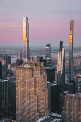 Aerial New York City Sunset