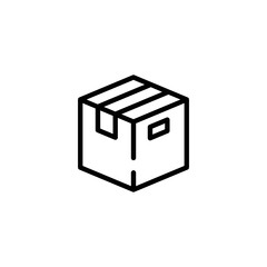Box icon. Simple outline style. Cardboard, delivery package, parcel concept. Thin line vector illustration design isolated on white background. EPS 10.