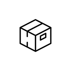 Box icon. Simple outline style. Cardboard, delivery package, parcel concept. Thin line vector illustration design isolated on white background. EPS 10.