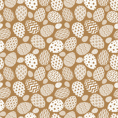 Vector easter eggs seamless pattern gold style for gift wrap, decoration, printing on fabric, scrapbooking, promotion, banner, greeting card, sale, party poster, stamp, label, special offer