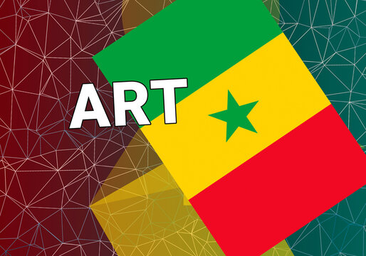 Senegal art.  Dakar  Senegal art creation concept. flag on colorful