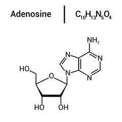 chemical structure of Adenosine (C10H13N5O4)