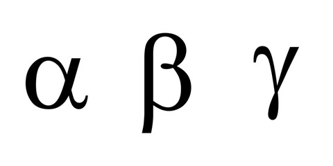 alpha beta gamma symbols. Vector illustration isolated on white background - obrazy, fototapety, plakaty