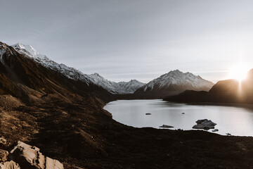 Tasman Lake Sunrise - Mount Cook National Park - New Zealand