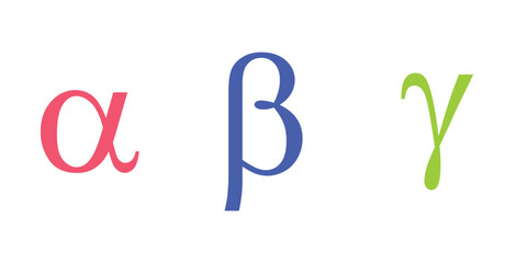 alpha beta gamma symbols. Vector illustration isolated on white background