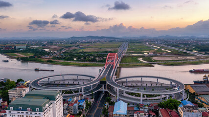 Hoang Van Thu bridge in Hai Phong, Vietnam.