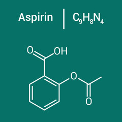 Fototapeta premium chemical structure of Aspirin (C9H8O4)
