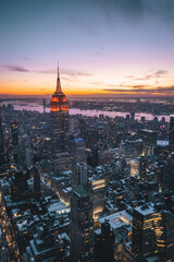 Fototapeta na wymiar Empire State Building NYC in Winter