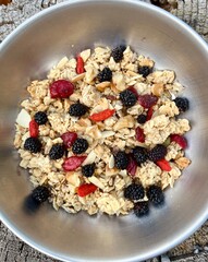 Granola with fresh and dried fruit