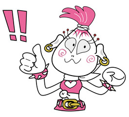 ロックでファンキーなお姉さん-グッドサイン