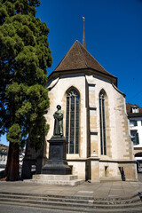 Fototapeta na wymiar Church in the city center of Zurich Switzerland - travel photography