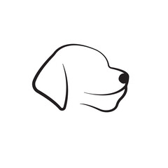 Fototapeta premium illustration dog face line art concept