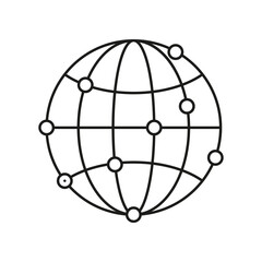 Global Connection concept line icon. Simple element illustration. Global Connection concept outline symbol design from business set. Can be used for web and mobile on white background