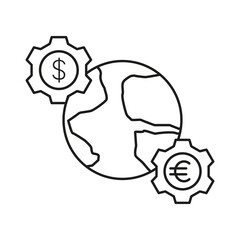 Forum, Earth concept line icon. Simple element illustration. Forum, Earth concept outline symbol design from business set. Can be used for web and mobile on white background