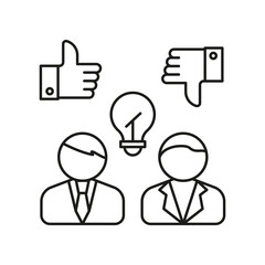 Feedback. Businessmen concept line icon. Simple element illustration. Feedback. Businessmen concept outline symbol design from business set. Can be used for web and mobile on white background