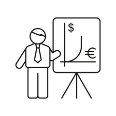 Businessman Presentation concept line icon. Simple element illustration. Businessman Presentation concept outline symbol design from business set. Can be used for web and mobile on white background