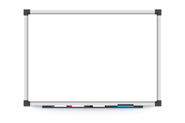 Realistic office board. Blank board with markers