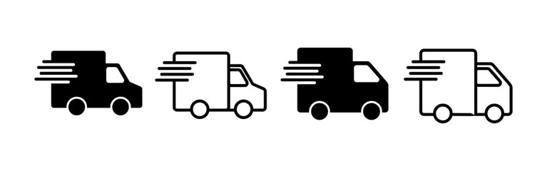 Delivery truck icon vector. Delivery truck sign and symbol. Shipping fast delivery icon