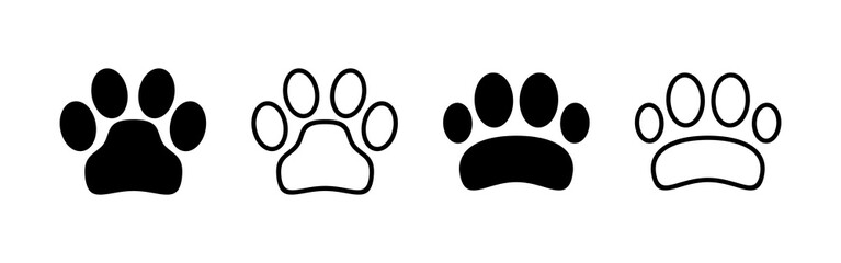 Paw icon vector. paw print sign and symbol. dog or cat paw