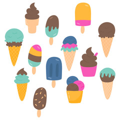 Kawaii summer ice cream collection