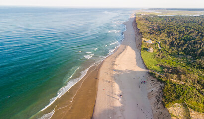 Nauset Beach with Nauset Light, aerial view