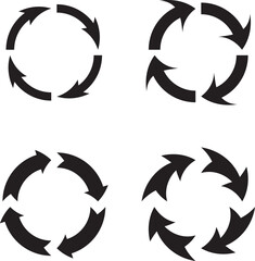 different circular arrow icon illustration on white background..eps