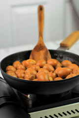 Close Up Semur Telur Puyuh  is Boiled Eggs Cook with Soy Sauce for Family Menu