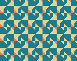 Geometric abstract seamless pattern, with retro color combination. Background