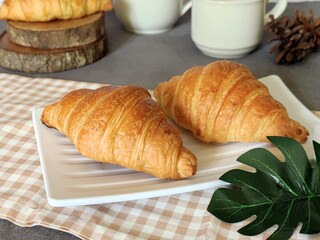 Sweet nice baked croissant